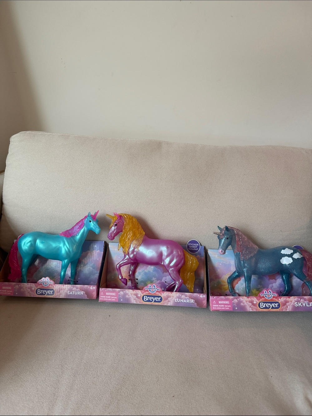 Breyer Paddock Pals Unicorn Lot of 3 Saturn Lunaria Skyla NIB New in Box